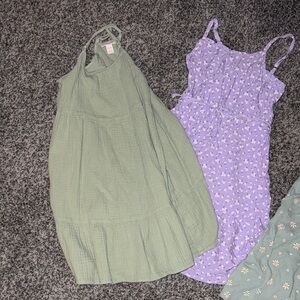 Green and Purple Sundresses